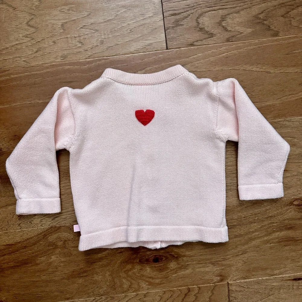 bella bliss Appliqué Heart Cardigan in Pink - Picture 3 of 3